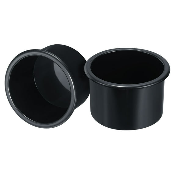 Uxcell 2Pcs Plastic Drop-in Cup, 2.52" x 4" Drink Can Holder Poker Table Cup Holder Insert, Black