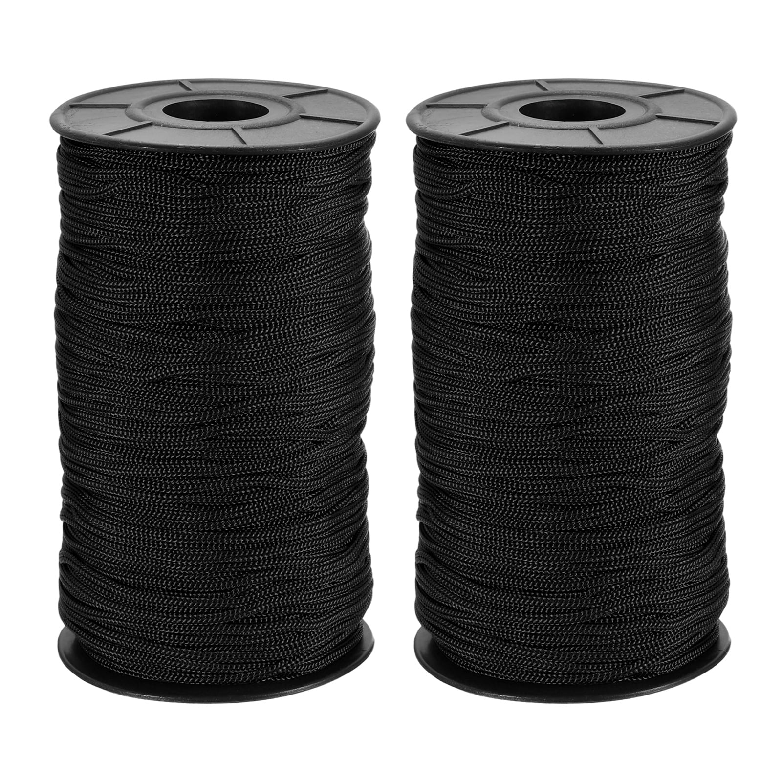 Uxcell 2 Pcs Polyester Macrame Cord, 3mm x 131 Yards Polypropylene Crochet Braided Rope Macrame Yarn for Wall Hangings Bag Craft Knitting, Black