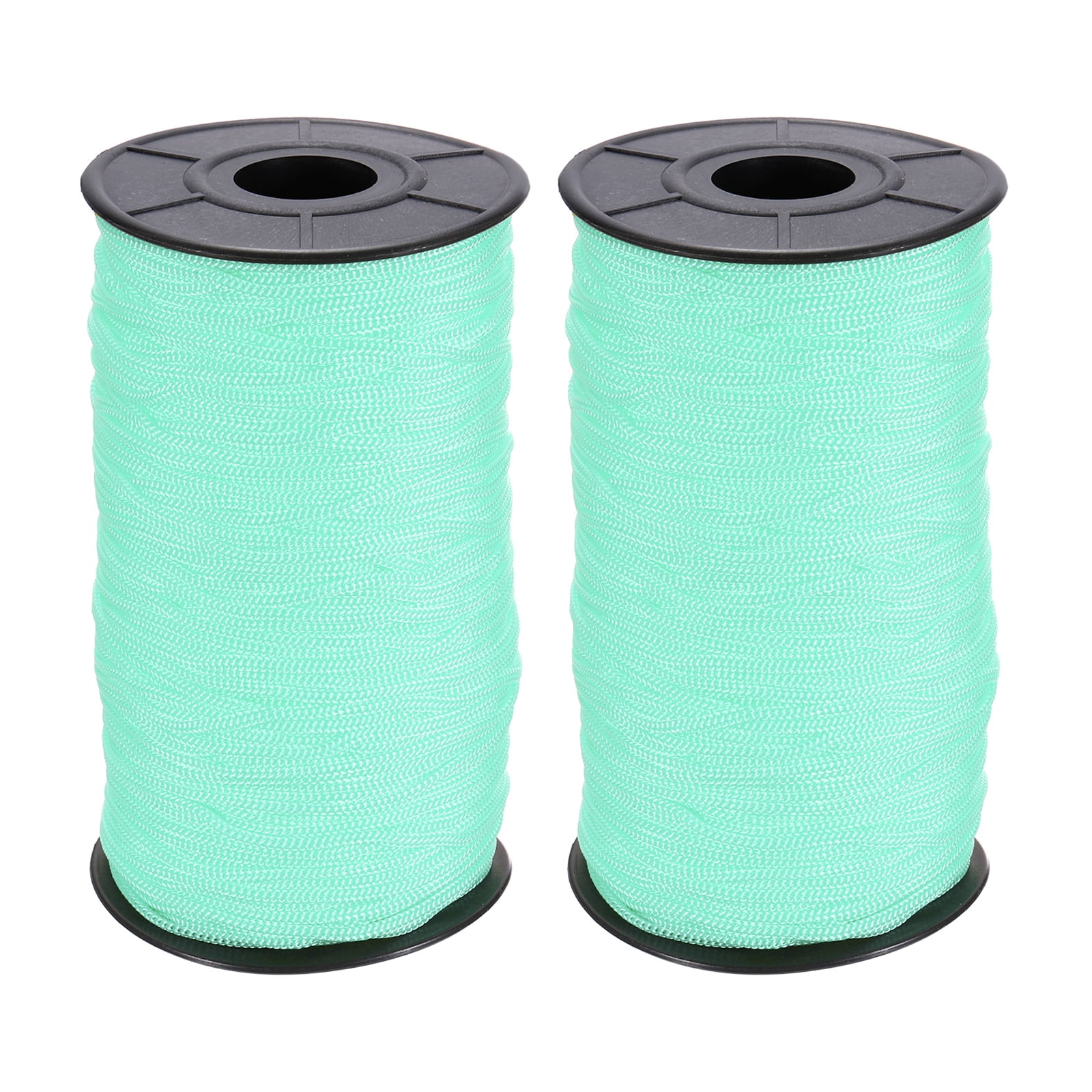 Uxcell 2 Pcs Polyester Macrame Cord, 3mm x 131 Yards Polypropylene Crochet Braided Rope Macrame Yarn for Wall Hangings Bag Craft Knitting, Blue Green
