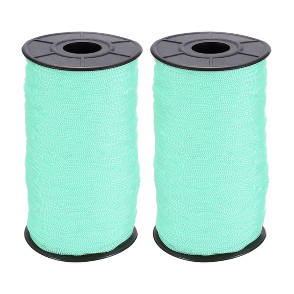 Uxcell 2 Pcs Polyester Macrame Cord, 3mm x 131 Yards Polypropylene Crochet Braided Rope Macrame Yarn for Wall Hangings Bag Craft Knitting, Blue Green