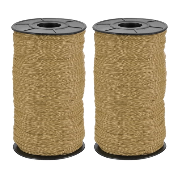 Uxcell 2 Pcs Polyester Macrame Cord, 3mm x 131 Yards Polypropylene Crochet Braided Rope Macrame Yarn for Wall Hangings Bag Craft Knitting, Brown