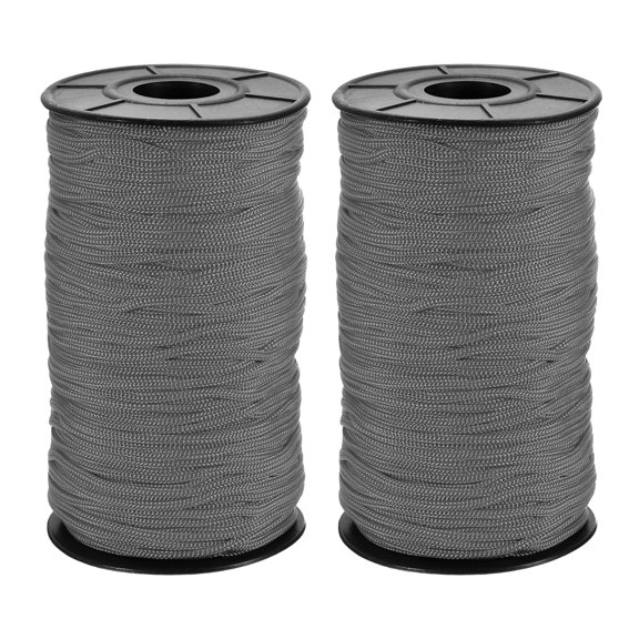 Uxcell 2 Pcs Polyester Macrame Cord, 3mm x 131 Yards Polypropylene Crochet Braided Rope Macrame Yarn for Wall Hangings Bag Craft Knitting, Dark Gray