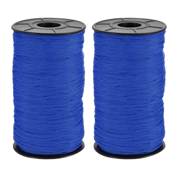 Uxcell 2 Pcs Polyester Macrame Cord, 3mm x 131 Yards Polypropylene Crochet Braided Rope Macrame Yarn for Wall Hangings Bag Craft Knitting, Gray Blue