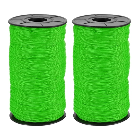 Uxcell 2 Pcs Polyester Macrame Cord, 3mm x 131 Yards Polypropylene Crochet Braided Rope Macrame Yarn for Wall Hangings Bag Craft Knitting, Green