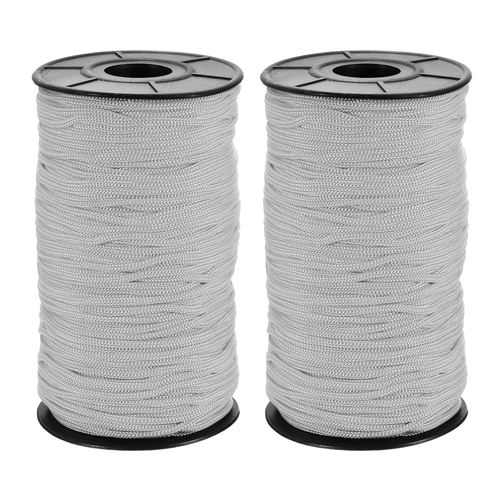 Uxcell 2 Pcs Polyester Macrame Cord, 3mm x 131 Yards Polypropylene Crochet Braided Rope Macrame Yarn for Wall Hangings Bag Craft Knitting, Light Gray