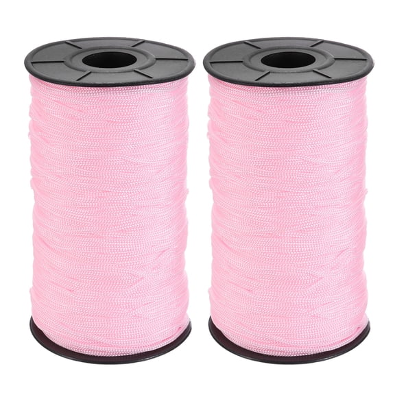 Uxcell 2 Pcs Polyester Macrame Cord, 3mm x 131 Yards Polypropylene Crochet Braided Rope Macrame Yarn for Wall Hangings Bag Craft Knitting, Pink