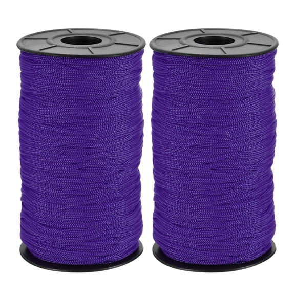 Uxcell 2 Pcs Polyester Macrame Cord, 3mm x 131 Yards Polypropylene Crochet Braided Rope Macrame Yarn for Wall Hangings Bag Craft Knitting, Purple