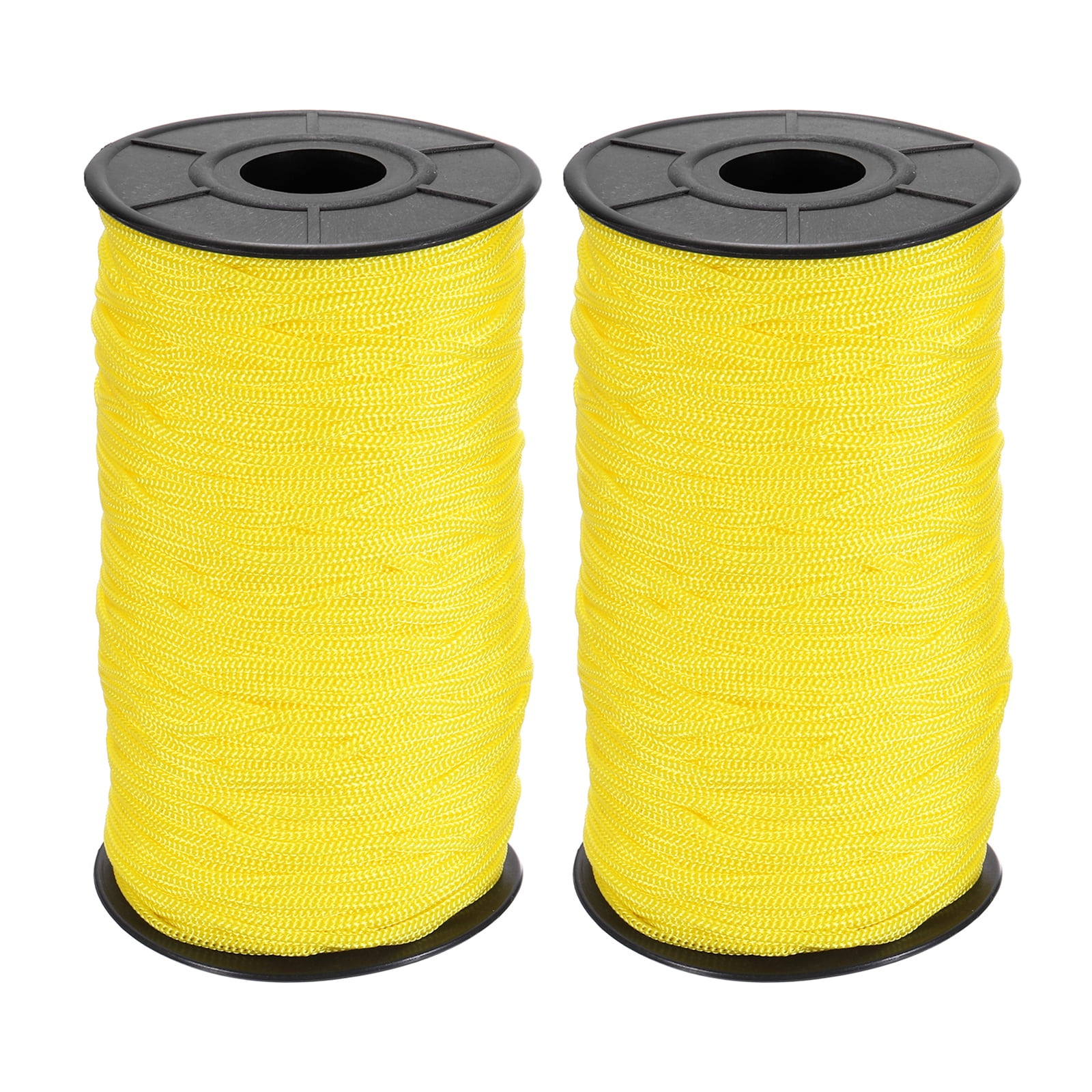 Uxcell 2 Pcs Polyester Macrame Cord, 3mm x 131 Yards Polypropylene Crochet Braided Rope Macrame Yarn for Wall Hangings Bag Craft Knitting, Yellow