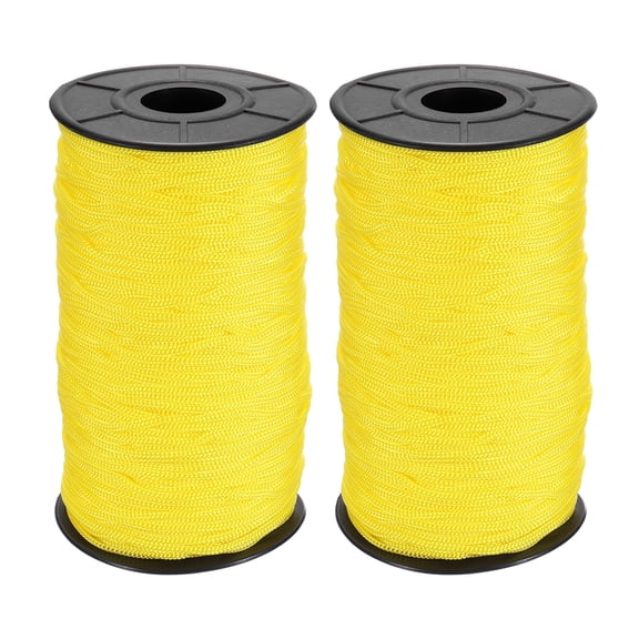 Uxcell 2 Pcs Polyester Macrame Cord, 3mm x 131 Yards Polypropylene Crochet Braided Rope Macrame Yarn for Wall Hangings Bag Craft Knitting, Yellow