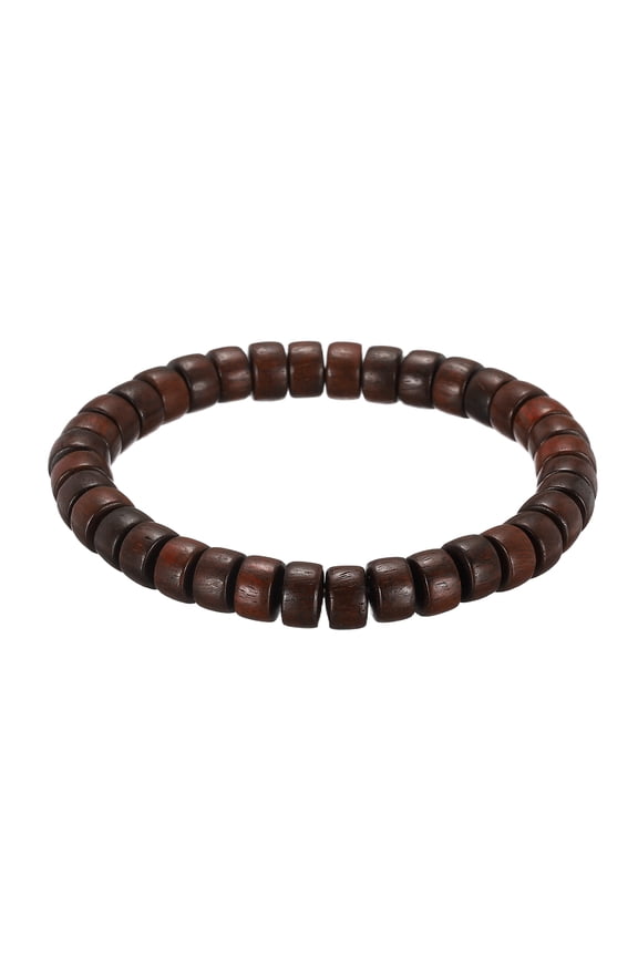 2 Pcs Prayer Beads Bracelet, 7.5MM Dia Natural Wooden Bead Mala Bracelets Link Wrist with Bag for Men Women Beaded Stretch Crafts Bangle, Red Sandalwood Color