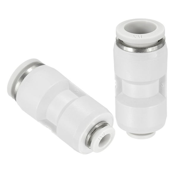 Uxcell 2 Pcs Push to Connect Fittings Reducing 1/2" Tube OD x 1/4" Tube OD Straight Pneumatic Quick Connector, White