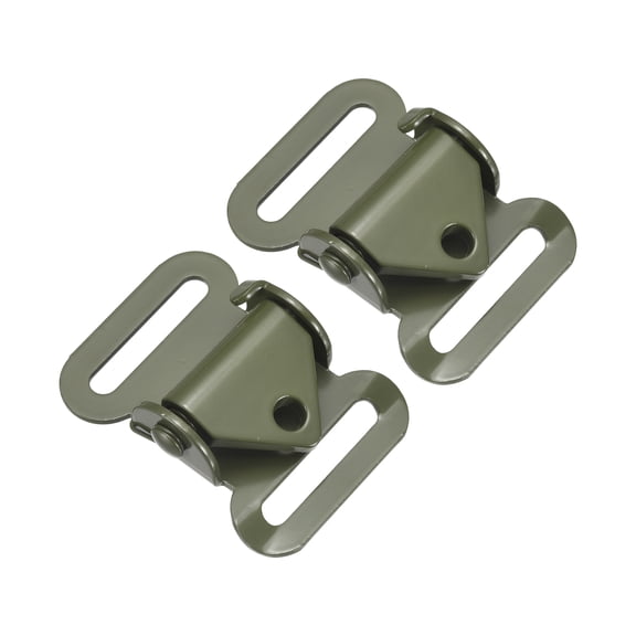 Uxcell 2 Pcs Quick Release Cam Buckle, 1.1 Inch Zinc Alloy Quick Adjust Spring Loaded Non-Slip Cam Lock Buckle for Webbing Backpack Bag Straps, Dark Green