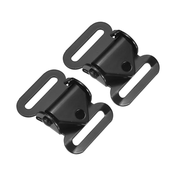 Uxcell 2 Pcs Quick Release Cam Buckle, 1.1 Inch Zinc Alloy Quick Adjust Spring Loaded Non-Slip Cam Lock Buckle for Webbing Backpack Bag Straps, Black
