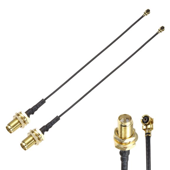 Uxcell 2 Pcs RP-SMA Female to U.F.L1 Coax Cable, 4"/10cm RP-SMA Female to IPX MHF1 Pigtail Extension Jumper 1.13mm Low Loss Coaxial Cable for Wireless Routers Antenna Mini PCI