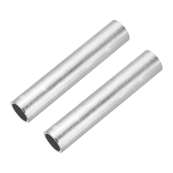 Uxcell 2 Pcs Red Copper Non Insulated Butt Connectors, GT-70 2/0 AWG Butt Connectors Crimp Wire Crimps Terminals Fittings for Wire Connection Hardware Supplies, Silver Tone