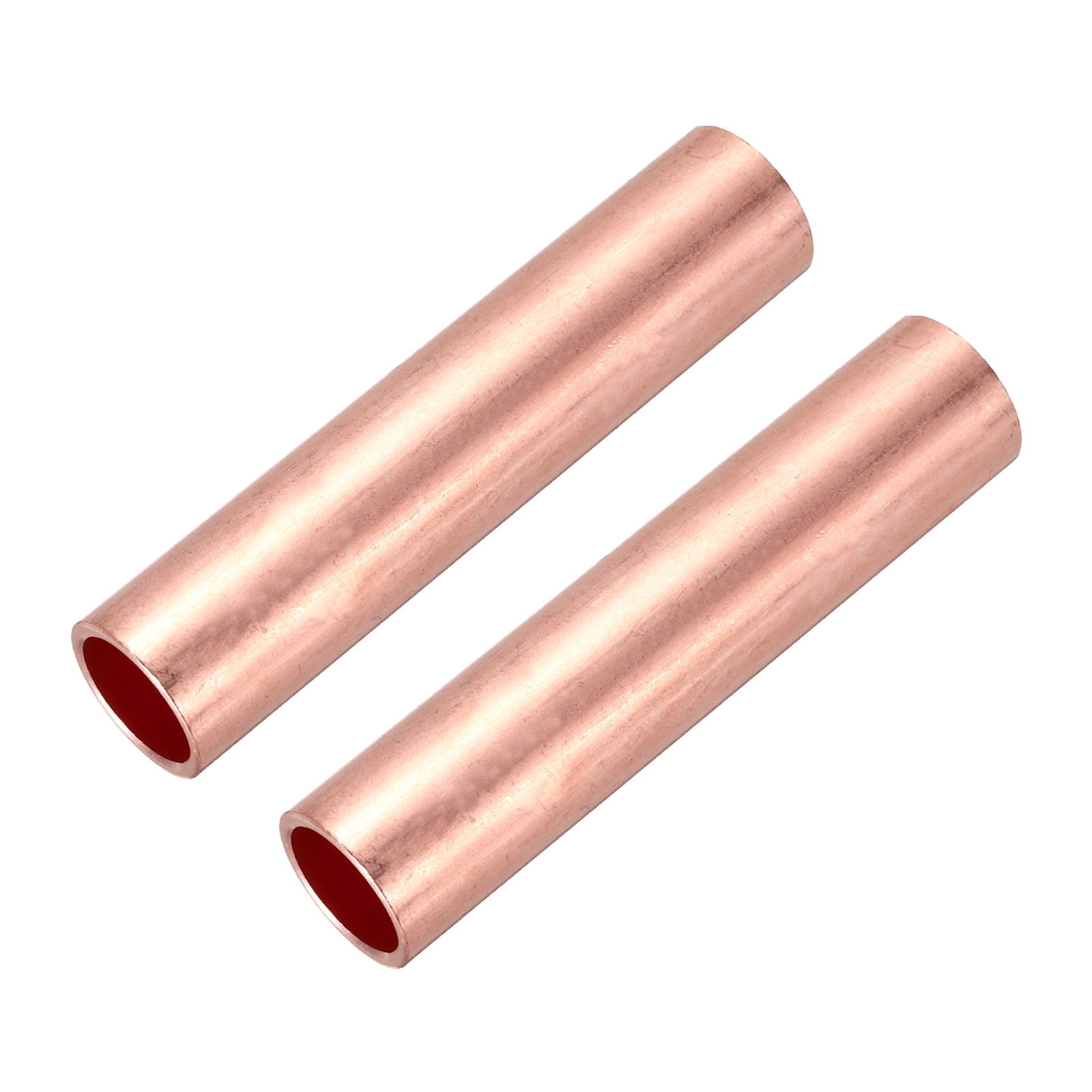 Uxcell 2 Pcs Red Copper Non Insulated Butt Connectors, GT-120 4/0 AWG Butt Connectors Crimp Wire Crimps Terminals Fittings for Wire Connection Hardware Supplies