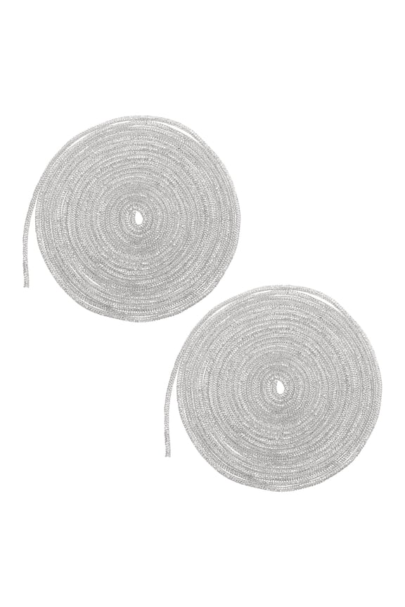 2 Pcs Rhinestone Glitter Shoelaces, 4mm Round Rope Shoe Laces, Bling Crystal Hoodie Drawstring Rope String Cords for Shoe Boots Sneakers Dress DIY Crafts Decoration, Silver