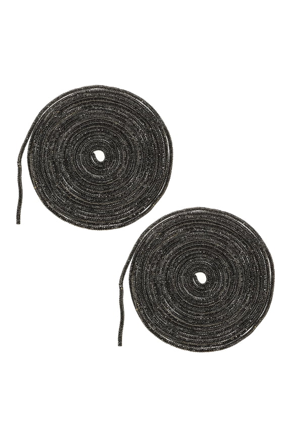 2 Pcs Rhinestone Glitter Shoelaces, 4mm Round Rope Shoe Laces, Bling Crystal Hoodie Drawstring Rope String Cords for Shoe Boots Sneakers Dress DIY Crafts Decoration, Black