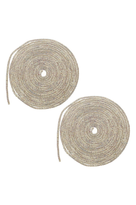 2 Pcs Rhinestone Glitter Shoelaces, 4mm Round Rope Shoe Laces, Bling Crystal Hoodie Drawstring Rope String Cords for Shoe Boots Sneakers Dress DIY Crafts Decoration, AB Color