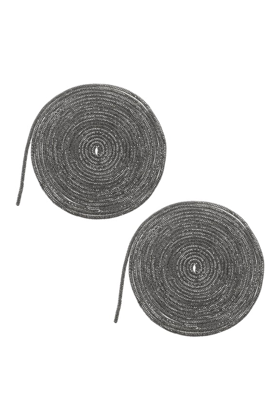 2 Pcs Rhinestone Glitter Shoelaces, 4mm Round Rope Shoe Laces, Bling Crystal Hoodie Drawstring Rope String Cords for Shoe Boots Sneakers Dress DIY Crafts Decoration, Grey