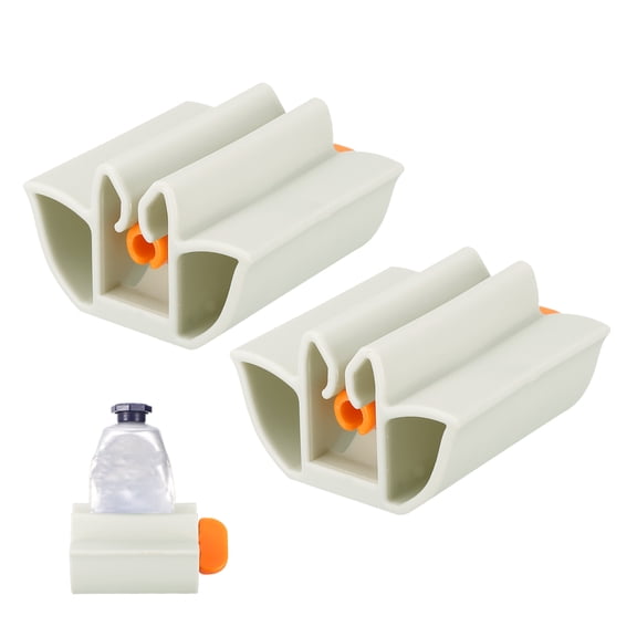 Uxcell 2 Pcs Roll Toothpaste Dispenser, Plastic Roll Toothpaste Squeezer, Paste Dispenser Tool Portable Bathroom Accessories for Bathroom, Shower, Travel(Beige)