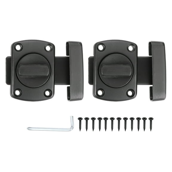 Uxcell 2 Pcs Rotate Bolt Latch, 2.2" Zinc Alloy Safety Double Sided Rotate Gate, Black