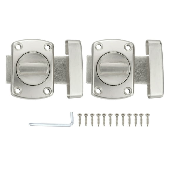 Uxcell 2 Pcs Rotate Bolt Latch, 2.2" Zinc Alloy Safety Double Sided Rotate Gate, Silver