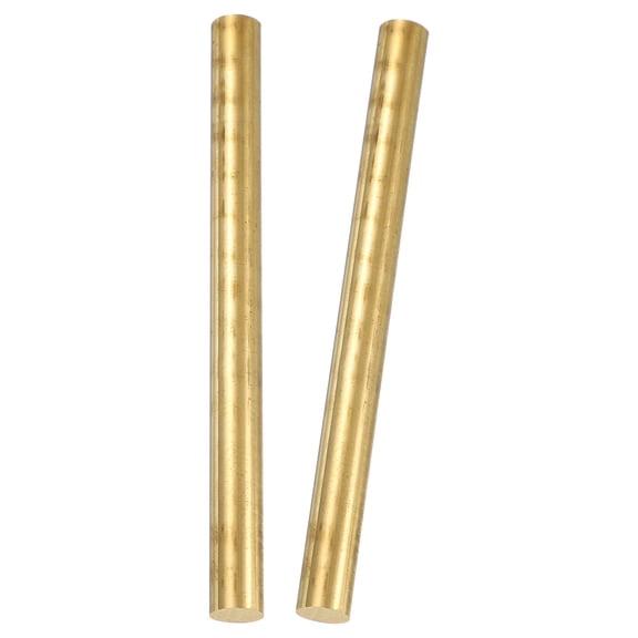 Uxcell 2 Pcs Round Brass Rods, 10mm Dia. 12cm / 4.72 Inch Length H59 Brass Bar Solid Metal Rods for DIY Crafting Jewelry Plating Repairing Science Class, Brassy