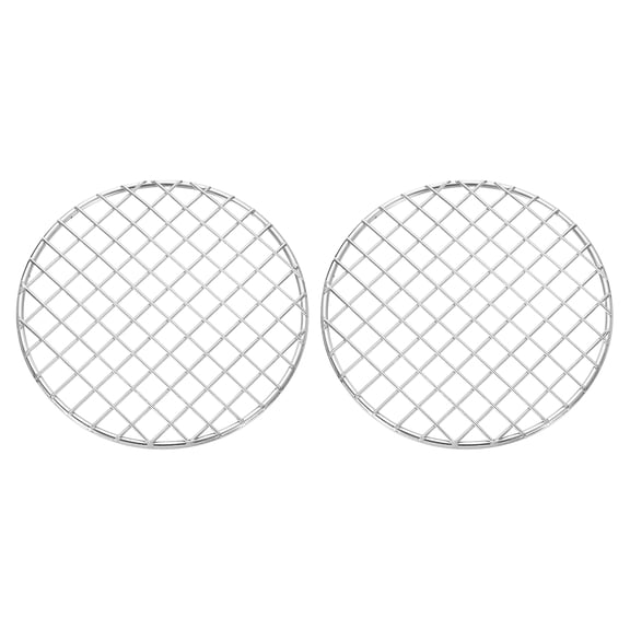 Uxcell 2 Pcs Round Cooking Rack, Dia 6.5 Inch Stainless Steel Grill Grate Cross Wire Barbecue Grill for Cooking Baking Air Fryer Racks, Silver