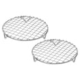 thumbnail image 1 of Uxcell 2 Pcs Round Cooking Rack with Legs, Dia 6.5 Inch 304 Stainless Steel Barbecue Grill for Cooking Baking Barbecue Air Fryer Racks, Silver, 1 of 5