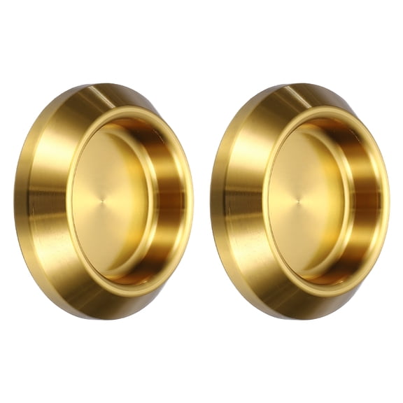 Uxcell 2 Pcs Round Glass Sliding Door Handles, 304 Stainless Steel Back-to-Back Bathroom Handle Pull Knob with Adhesive Stickers for Shower Balcony Office Sliding Door Cabinet, Gold