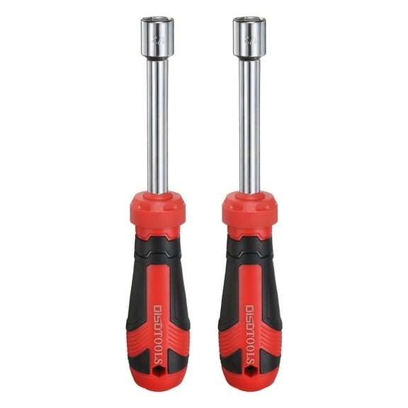 Uxcell 2 Pcs SAE Nut Driver 1/2" Bit Driver Socket Screwdriver with Non-slip Handle