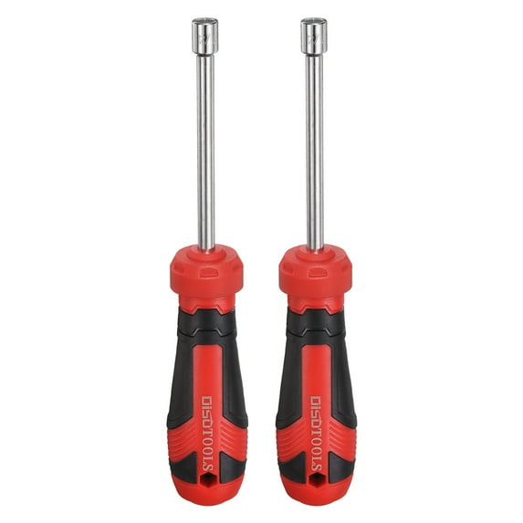 Uxcell 2 Pcs SAE Nut Driver 1/4" Bit Driver Socket Screwdriver with Non-slip Handle