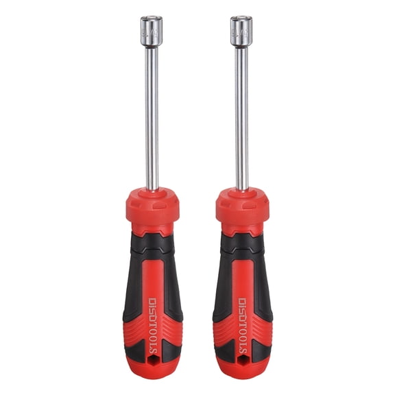Uxcell 2 Pcs SAE Nut Driver 5/16" Bit Driver Socket Screwdriver with Non-slip Handle