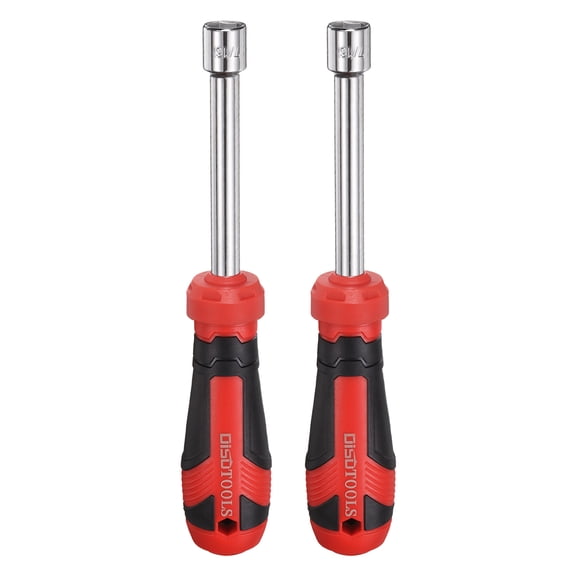 Uxcell 2 Pcs SAE Nut Driver 7/16" Bit Driver Socket Screwdriver with Non-slip Handle