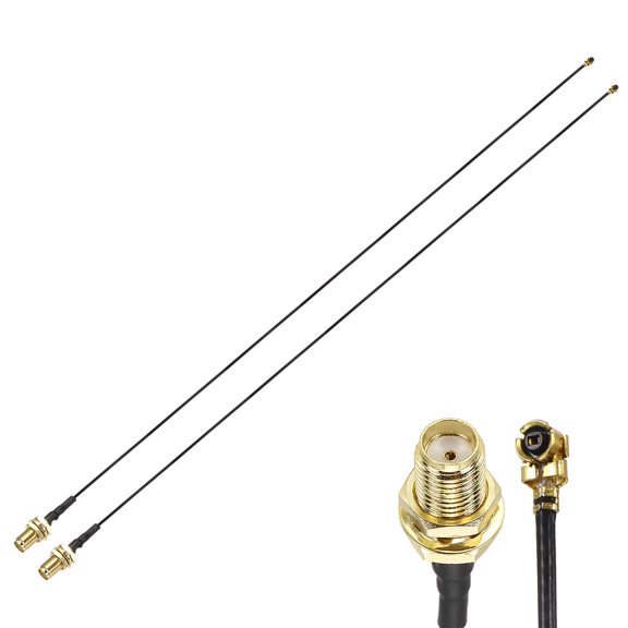 Uxcell 2 Pcs SMA Female to U.F.L1 Coax Cable, 12"/30cm SMA Female to IPX MHF1 Pigtail Extension Jumper 1.13mm Low Loss Coaxial Cable for Wireless Routers Antenna Mini PCI