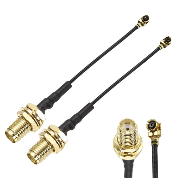 Uxcell 2 Pcs SMA Female to U.F.L1 Coax Cable, 2"/5cm SMA Female to IPX MHF1 Pigtail Extension Jumper 1.13mm Low Loss Coaxial Cable for Wireless Routers Antenna Mini PCI