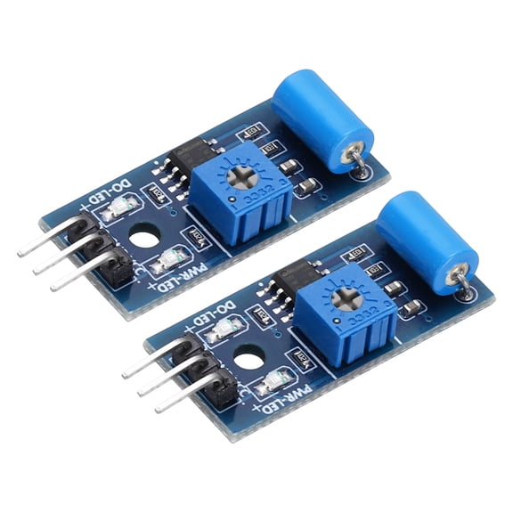 Uxcell 2 Pcs SW-420 Vibration Sensor Module, 3.3-5V Motion Switch Alarm Sensor for Motorcycle, Security Alarm, Car, DIY Electronic Current Circuit, Blue