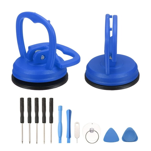 Uxcell 2 Pcs Screen Suction Cup, 2.4" Screen Repair Suction Cup with Spudger, Blue