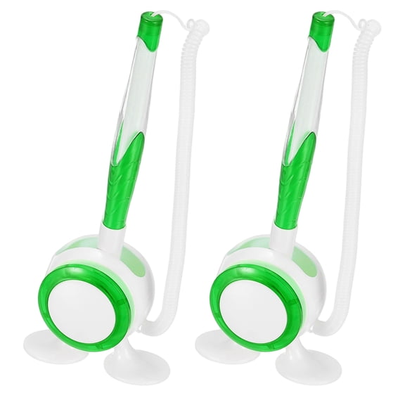 Uxcell 2 Pcs Secure Counter Pen with Adhesive Base and Chain, Reception Desk Pens Desktop Signing Pens, Blue Ink for Business Office Bank Hotel Cafes Desktop Cheque, Green