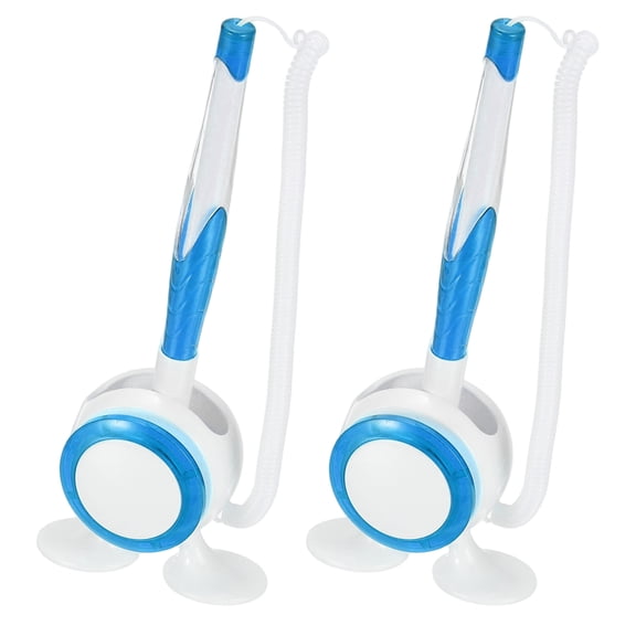 Uxcell 2 Pcs Secure Counter Pen with Adhesive Base and Chain, Reception Desk Pens Desktop Signing Pens, Blue Ink for Business Office Bank Hotel Cafes Desktop Cheque, Blue