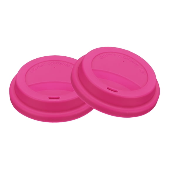Uxcell 2 Pcs Silicone Cup Lids for Glass Cup, 3" ID 3.7" OD Silicone Coffee Cup Mug Lid Reusable Fit for 9cm/3.5" Dia Water Coffee Tumbler Cups, Rose Red