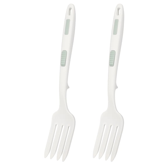 Uxcell 2 Pcs Silicone Flexible Forks, Heat-Resistant Cooking Fork Multifunctional Nonstick Blending Spork for Kitchen Mix Ingredients, Mash Food, Whisk Eggs, White Green