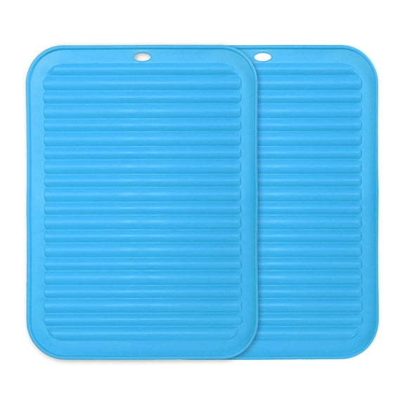 Uxcell 2 Pcs Silicone Trivets for Hot Pots and Pans, 12x9" Heat Resistant Trivet Mats Multi-Purpose Trivet Holders for Pots & Hot Dish, Countertops, Coasters, Blue
