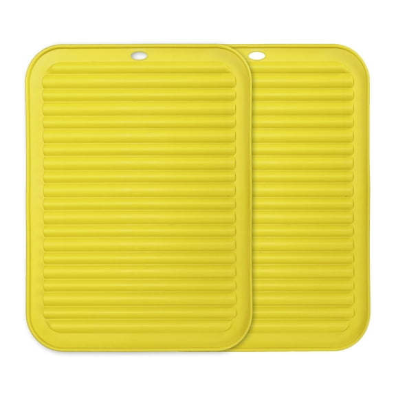 Uxcell 2 Pcs Silicone Trivets for Hot Pots and Pans, 12x9" Heat Resistant Trivet Mats Multi-Purpose Trivet Holders for Pots & Hot Dish, Countertops, Coasters, Yellow