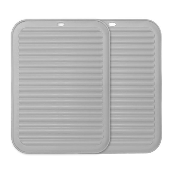 Uxcell 2 Pcs Silicone Trivets for Hot Pots and Pans, 12x9" Heat Resistant Trivet Mats Multi-Purpose Trivet Holders for Pots & Hot Dish, Countertops, Coasters, Grey