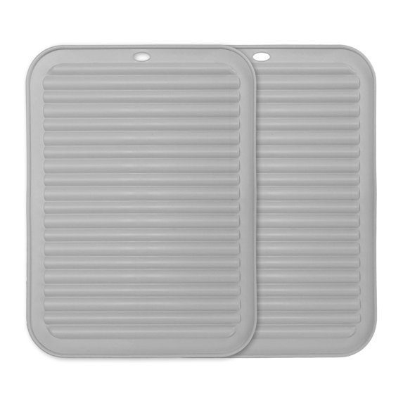 Uxcell 2 Pcs Silicone Trivets for Hot Pots and Pans, 12x9" Heat Resistant Trivet Mats Multi-Purpose Trivet Holders for Pots & Hot Dish, Countertops, Coasters, Grey