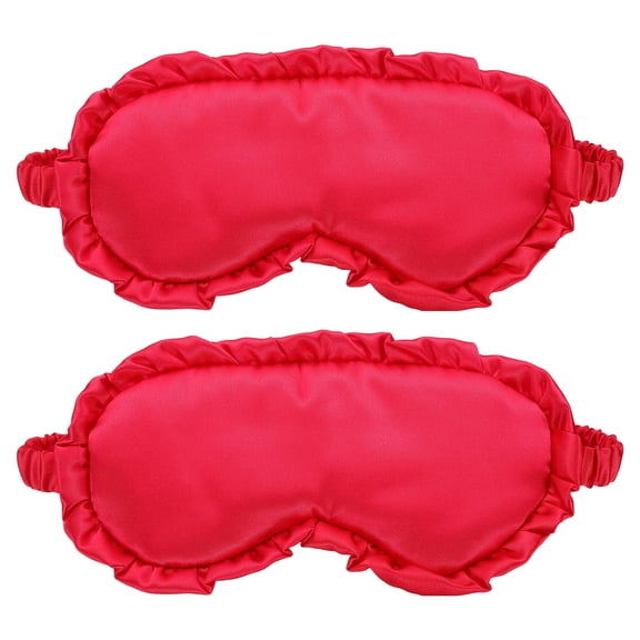 Uxcell 2 Pcs Silk Sleep Masks, Soft Satin Eye Protection Block Light Masks, Block Light Eye Sleep Cover with Adjustable Straps, Unisex for Nighttime Sleeping, Travel and Office Nap, Bright Red