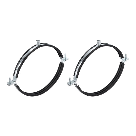 Uxcell 2 Pcs Split Ring Pipe Hanger 7-7/8" (200mm) Galvanized Steel Sheet Wall Ceiling Mount Adjustable Pipe Bracket Clamp for Plumbing HVAC (M8,M10)