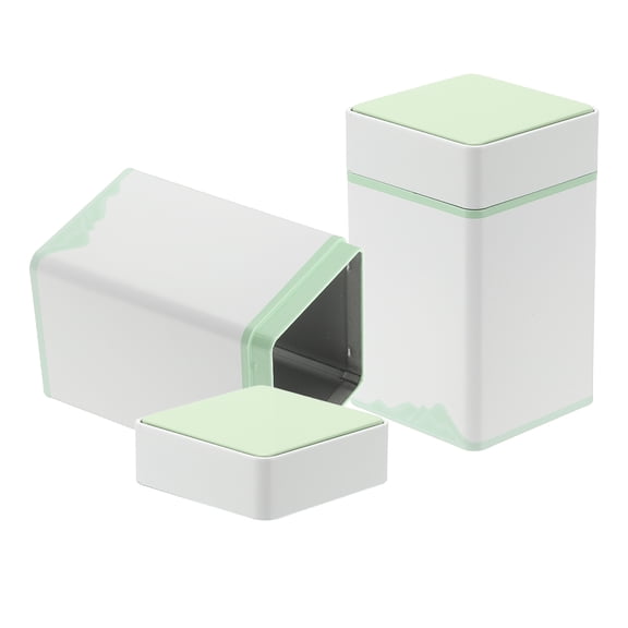 Uxcell 2 Pcs Square Tin Can with Lids, 3.35 x 3.35 x 5.51" Empty Metal Tea Tin Can Loose Leaf Tea Storage Canister for Storing Cookies Candies Coffee Spice Gifts Candles DIY, White